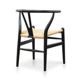Set of 2 - Harper Wooden Dining Chair - Black - Natural Seat Dining Chair Swady-Core   