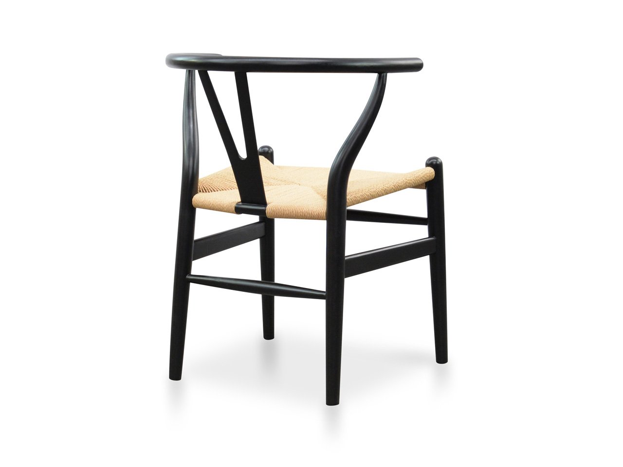 Set of 2 - Harper Wooden Dining Chair - Black - Natural Seat Dining Chair Swady-Core   