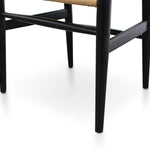 Set of 2 - Harper Wooden Dining Chair - Black - Natural Seat Dining Chair Swady-Core   