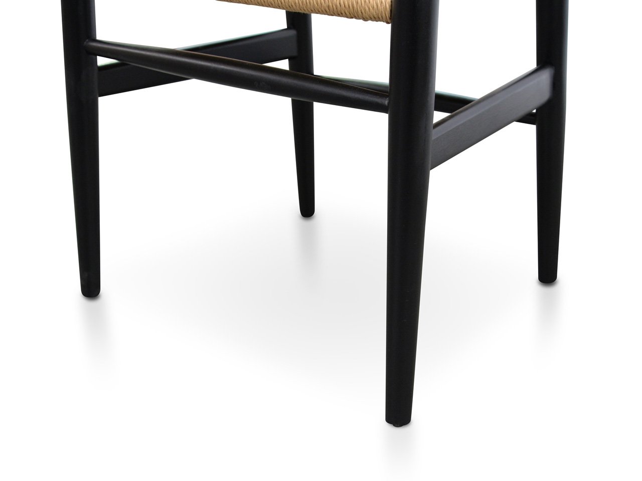 Set of 2 - Harper Wooden Dining Chair - Black - Natural Seat Dining Chair Swady-Core   