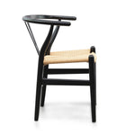 Set of 2 - Harper Wooden Dining Chair - Black - Natural Seat Dining Chair Swady-Core   