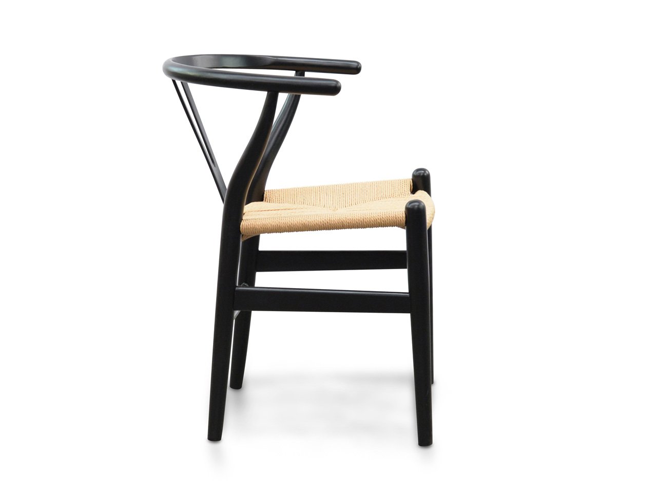 Set of 2 - Harper Wooden Dining Chair - Black - Natural Seat Dining Chair Swady-Core   