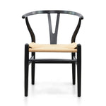Set of 2 - Harper Wooden Dining Chair - Black - Natural Seat Dining Chair Swady-Core   