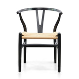 Set of 2 - Harper Wooden Dining Chair - Black - Natural Seat Dining Chair Swady-Core   