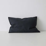 Como Linen Stonewashed Vintage Look Lumbar Cushion Cushion Weave-Local Como Shadow 60cm x 40cm Polyester