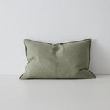 Como Linen Stonewashed Vintage Look Lumbar Cushion Cushion Weave-Local Como Olive 60cm x 40cm Polyester