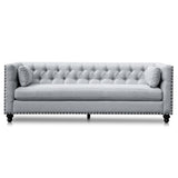 Ex Display - Aurea 3 Seater Fabric Sofa - Light Grey Texture Sofa Casa-Core