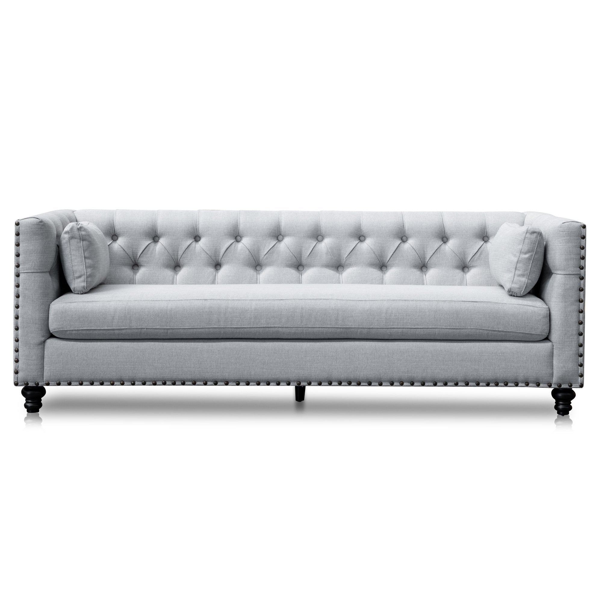 Ex Display - Aurea 3 Seater Fabric Sofa - Light Grey Texture Sofa Casa-Core