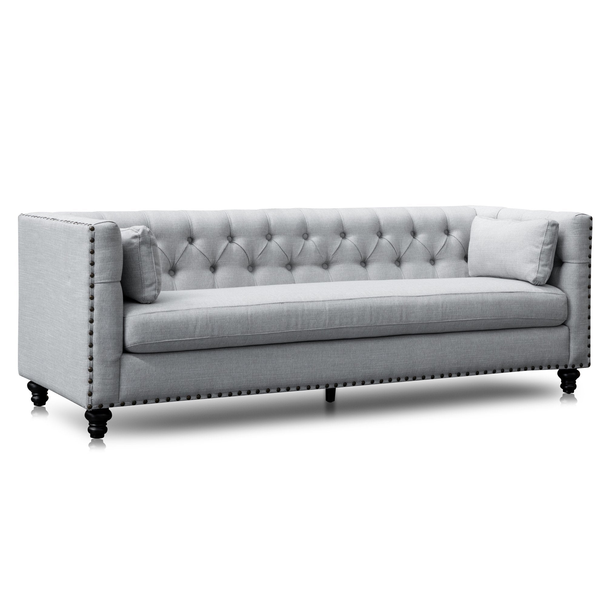 Aurea 3 Seater Fabric Sofa - Light Grey Texture Sofa Casa-Core   