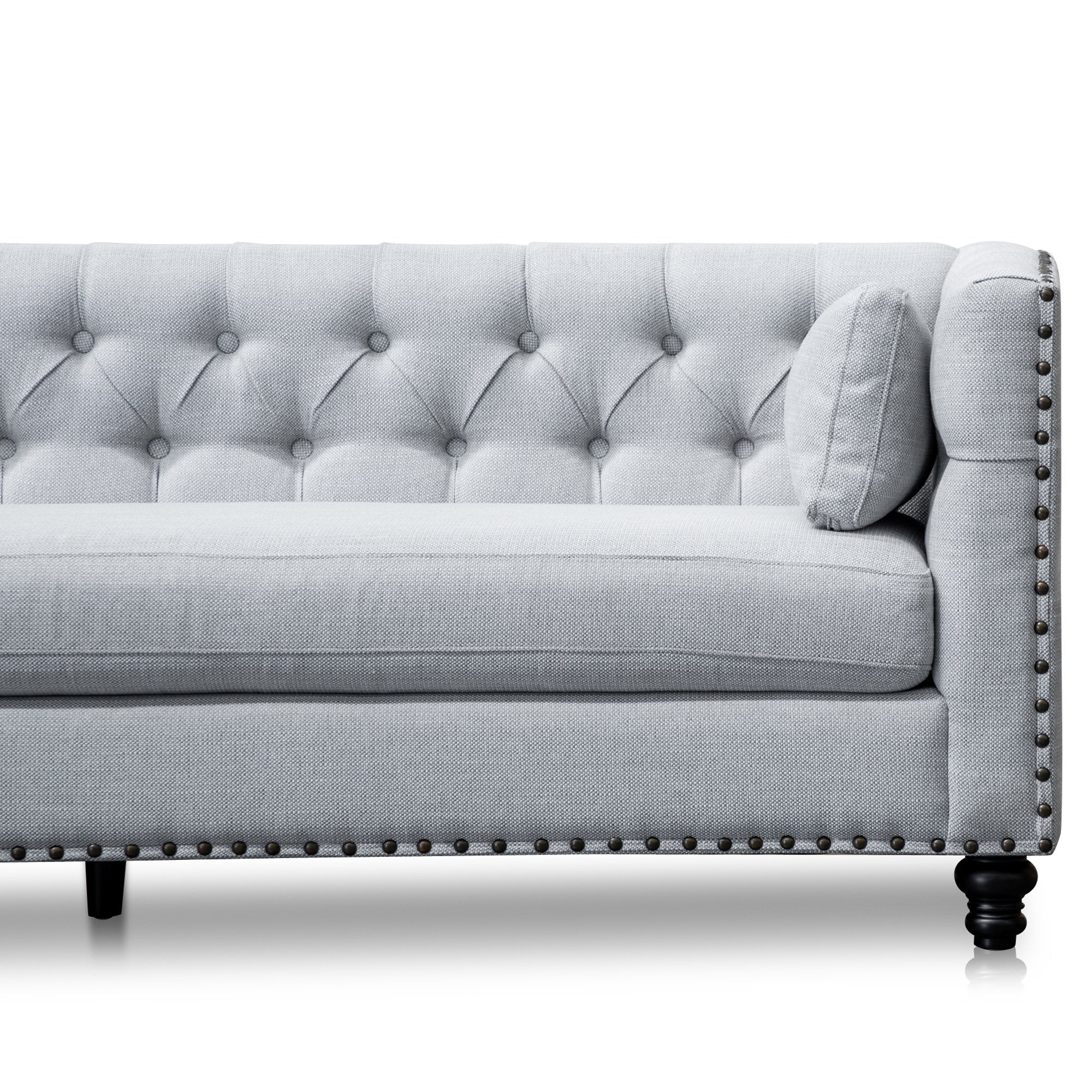 Ex Display - Aurea 3 Seater Fabric Sofa - Light Grey Texture Sofa Casa-Core