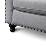Ex Display - Aurea 3 Seater Fabric Sofa - Light Grey Texture Sofa Casa-Core