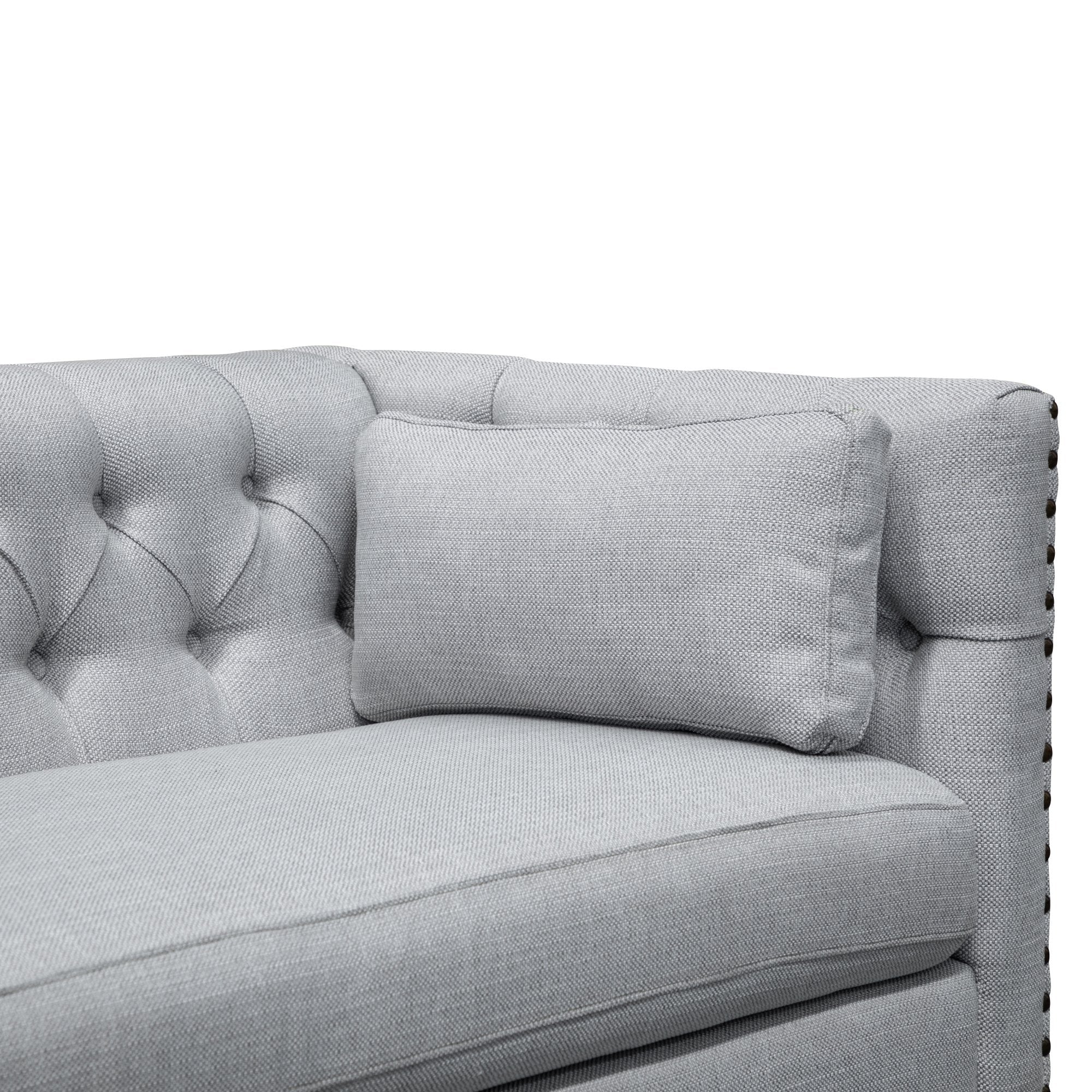 Ex Display - Aurea 3 Seater Fabric Sofa - Light Grey Texture Sofa Casa-Core