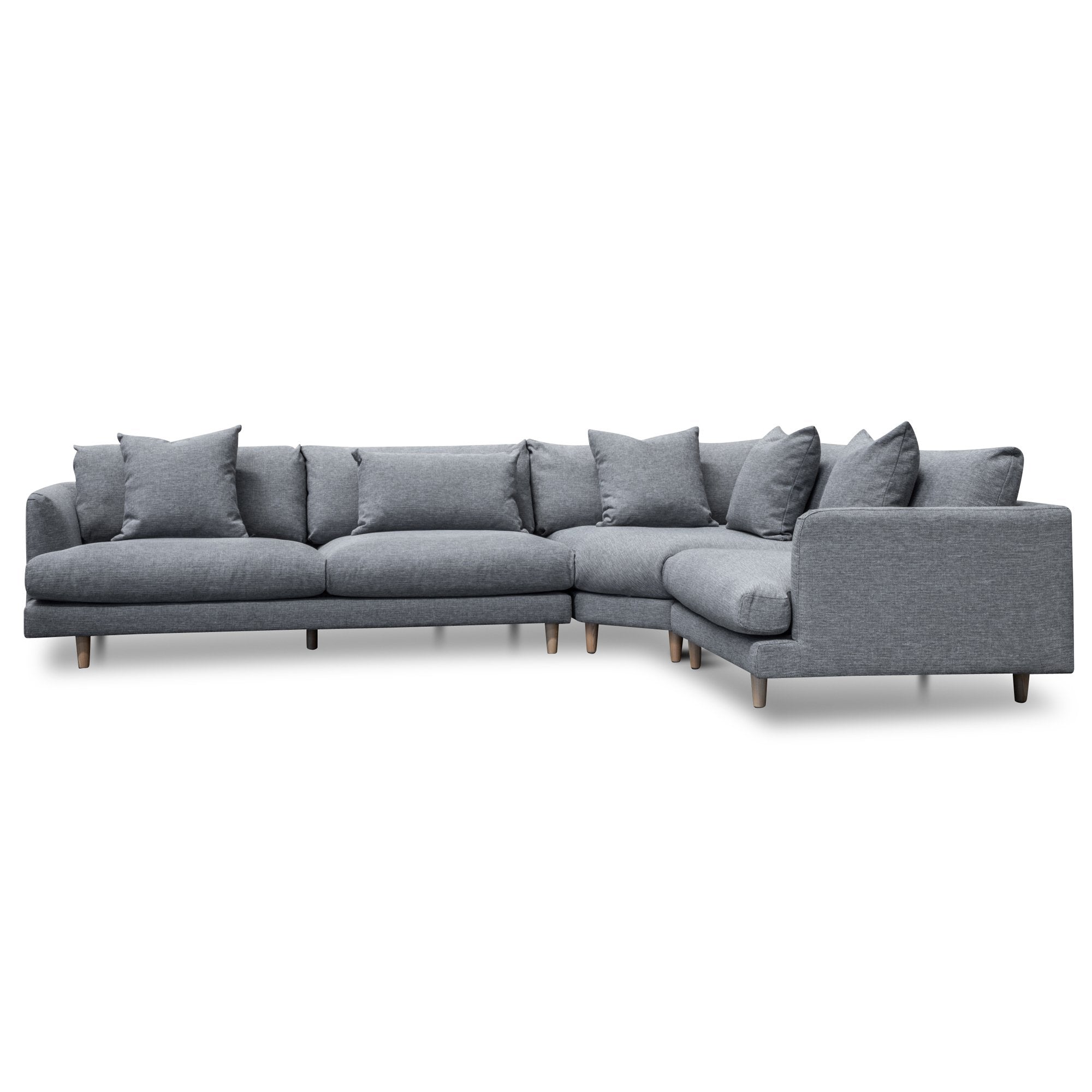 Della Right Return Modular Fabric Sofa - Graphite Grey Chaise Lounge Casa-Core   