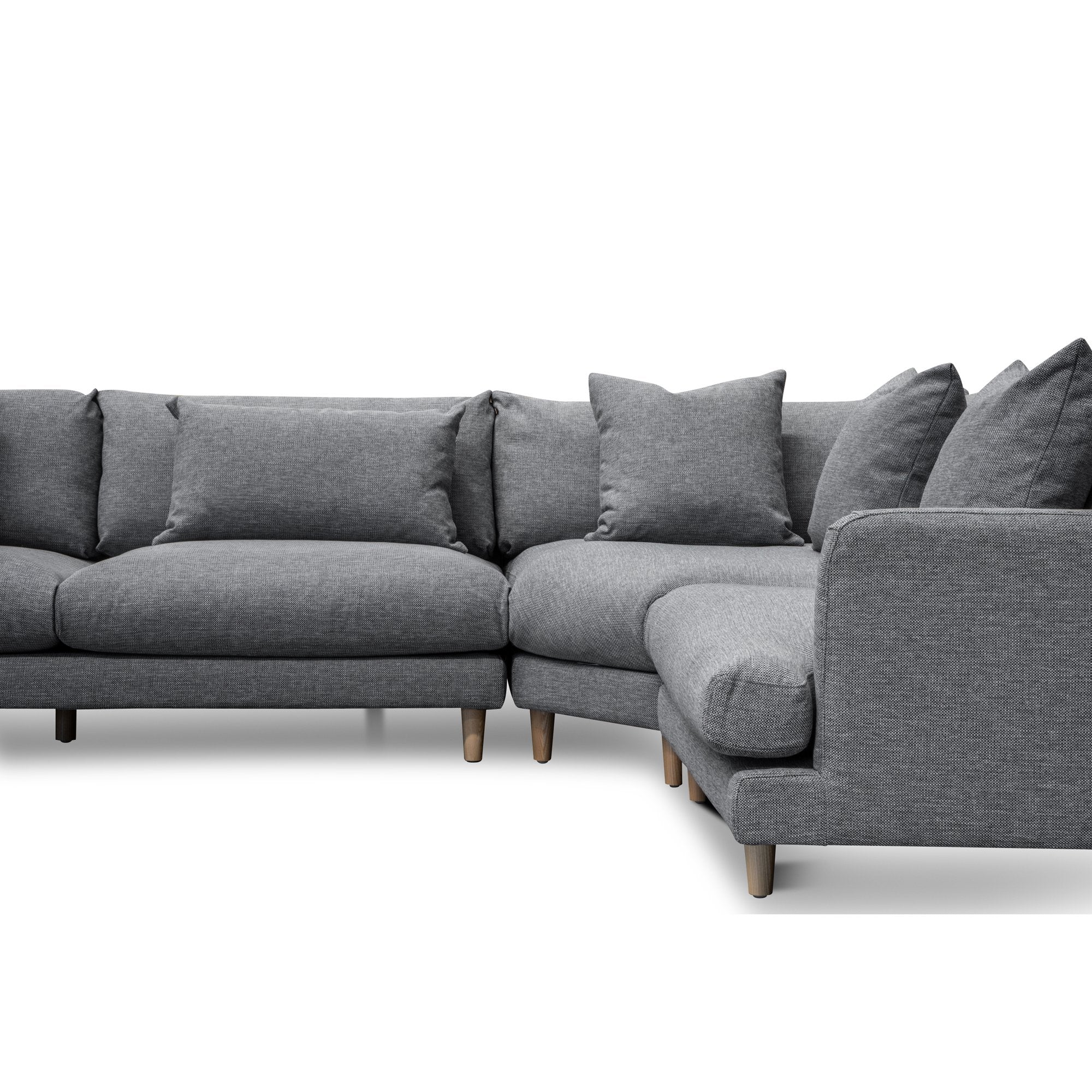Della Right Return Modular Fabric Sofa - Graphite Grey Chaise Lounge Casa-Core   