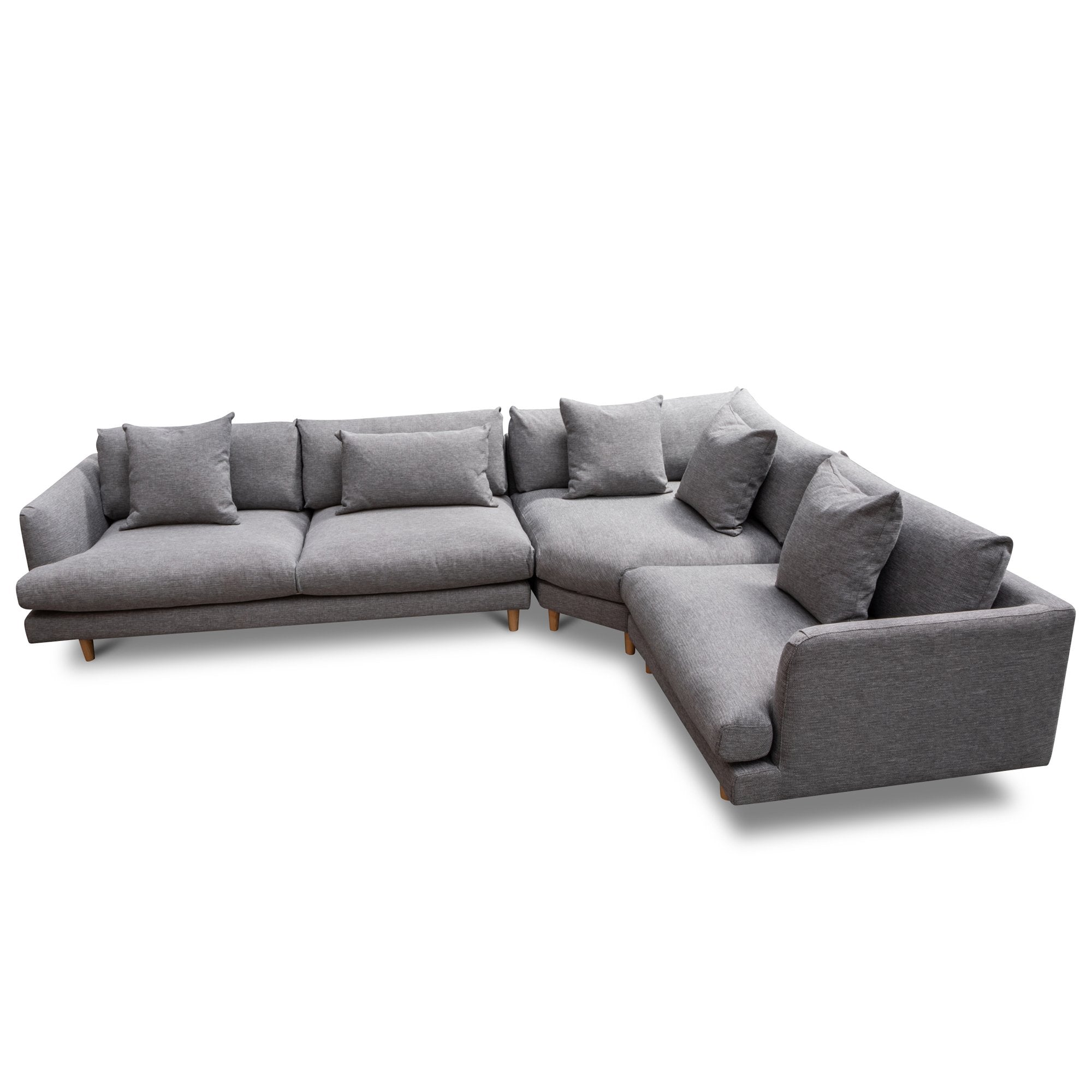 Della Right Return Modular Fabric Sofa - Graphite Grey Chaise Lounge Casa-Core   
