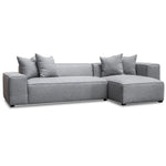 Casey 3 Seater Right Chaise Fabric Sofa - Graphite Grey Chaise Lounge Casa-Core   