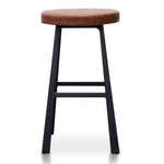 Fina 65cm Bar Stool in Rustic Brown - Black Legs Bar Stool M-Sun-Core   