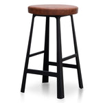 Fina 65cm Bar Stool in Rustic Brown - Black Legs Bar Stool M-Sun-Core   