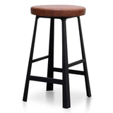 Fina 65cm Bar Stool in Rustic Brown - Black Legs Bar Stool M-Sun-Core   