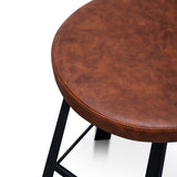 Fina 65cm Bar Stool in Rustic Brown - Black Legs Bar Stool M-Sun-Core   