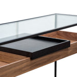 Norman Metal Frame Console - Walnut - Black Tray DT2823-IG
