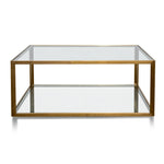Melody 1m Square Glass Coffee Table - Gold Base CF2878-KS