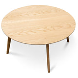 Ex Display - Sanders 90cm Round Wooden Coffee Table - Natural Coffee Table KD-Core   