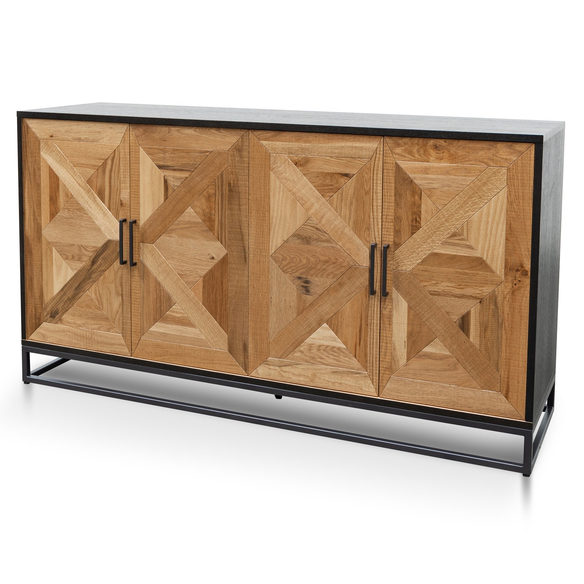Percy 160cm Wide Sideboard - European Knotty Oak and Peppercorn