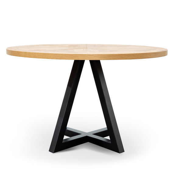Percy 125cm Round Dining Table - European Knotty Oak and Peppercorn Dining Table VN-Core   