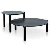 Nest Of Holloway Wooden Round Coffee Table - Black Coffee Table KD-Core   