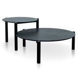 Ex Display - Nest Of Holloway Wooden Round Coffee Table - Black Coffee Table KD-Core   