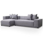 Casey 3 Seater Left Chaise Fabric Sofa - Graphite Grey Chaise Lounge Casa-Core   