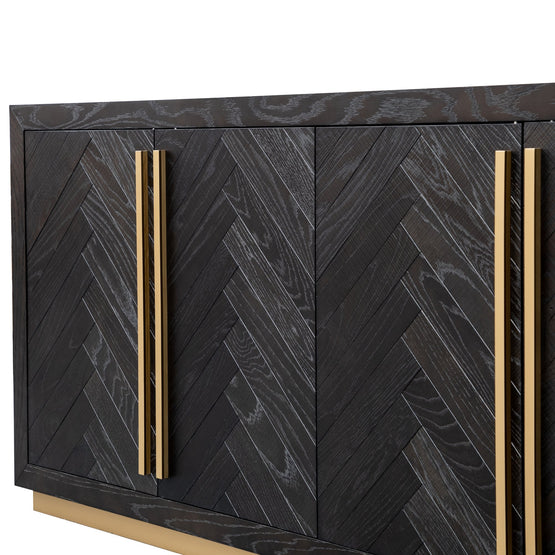 Wilma Wide 180cm Wooden Sideboard - Peppercorn and Brass Buffet & Sideboard VN-Core   
