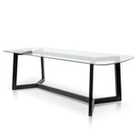 Massey 2.4m Dining Table - Glass Top with Black Base DT2797-NI
