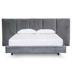Reylon King Bed Frame - Charcoal Velvet Bed Frame Ming-Core   