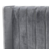 Hillsdale King Bed Frame - Wide Base in Charcoal Velvet - Last One Bed Frame Ming-Core