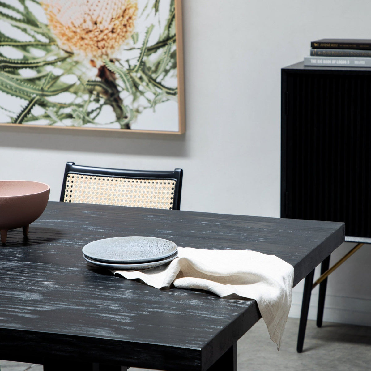 Craig Reclaimed Wood 2.8m Dining Table - Black | Interior Secrets