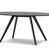 Anders 1.8m Oval Oak Dining Table - Black Dining Table Eastern-local   