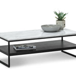 Brink 1.2m White Marble Coffee Table - Black Coffee Table Eastern-local   