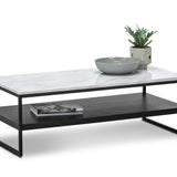 Brink 1.2m White Marble Coffee Table - Black Coffee Table Eastern-local   