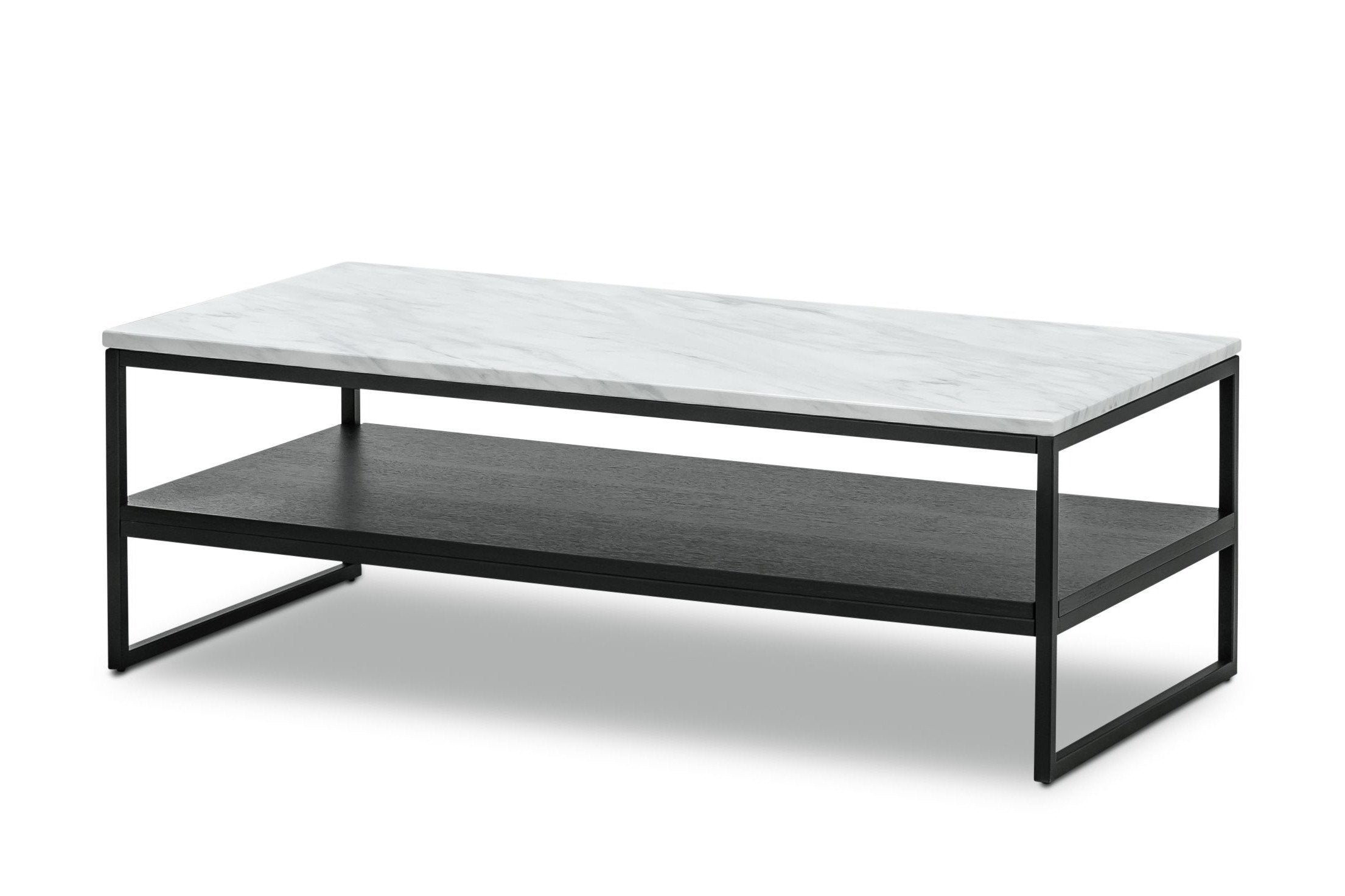 Brink 1.2m White Marble Coffee Table - Black Coffee Table Eastern-local   