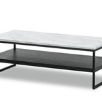 Brink 1.2m White Marble Coffee Table - Black Coffee Table Eastern-local   