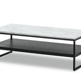 Brink 1.2m White Marble Coffee Table - Black Coffee Table Eastern-local   