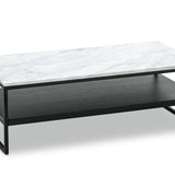 Brink 1.2m White Marble Coffee Table - Black Coffee Table Eastern-local   