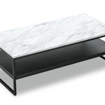 Brink 1.2m White Marble Coffee Table - Black Coffee Table Eastern-local   