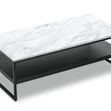 Brink 1.2m White Marble Coffee Table - Black Coffee Table Eastern-local   