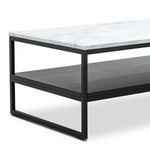 Brink 1.2m White Marble Coffee Table - Black Coffee Table Eastern-local   
