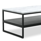 Brink 1.2m White Marble Coffee Table - Black Coffee Table Eastern-local   