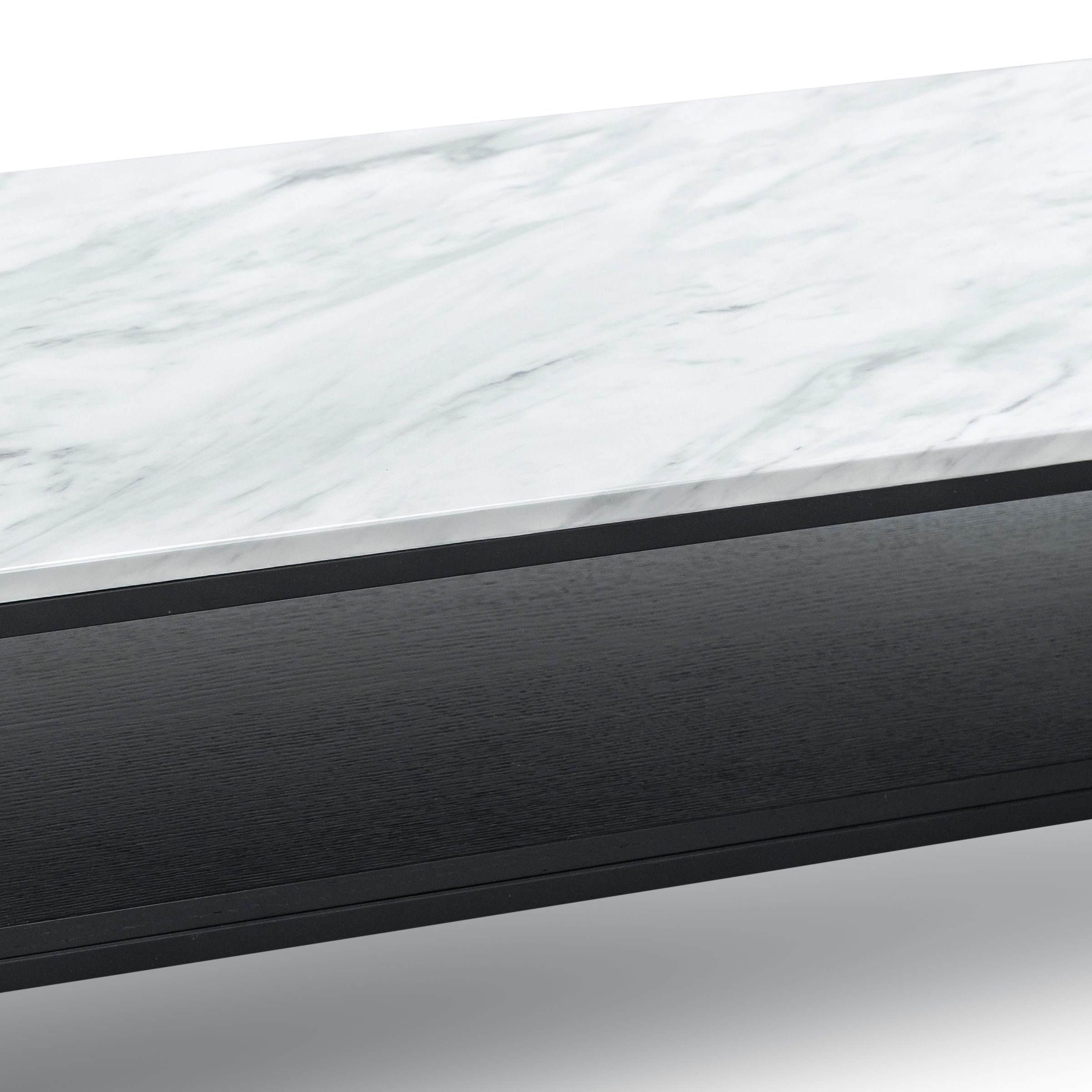 Brink 1.2m White Marble Coffee Table - Black Coffee Table Eastern-local   