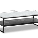 Brink 1.2m White Marble Coffee Table - Black Coffee Table Eastern-local   
